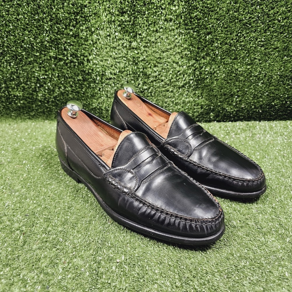 GH Bass & Co Andrew Black Leather Slip On Penny Loafers Mens Size 11